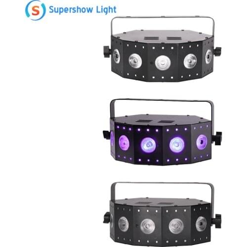 Free shipping 5*8W RGB+UV 4in1+30*0.2W SMD-RGB Stage Lighting for Party, Moving DJ and Concert