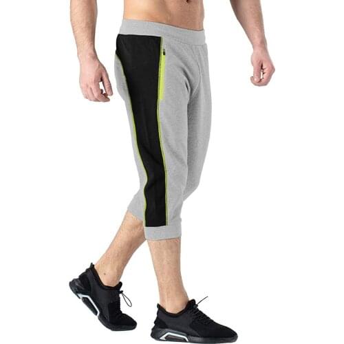 2021 Summer Mens Loose Contrast Color Zipper Fashion Shorts Loose Hot Breeches For Mens Cropped Sports, Jogging Fitness Shorts