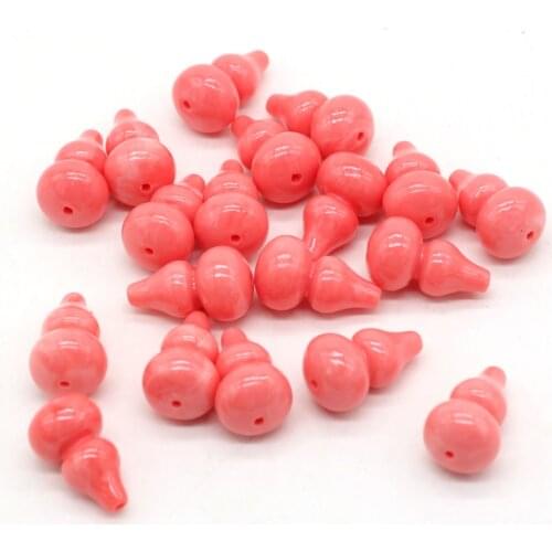 10pcs Natural Coral Beads Gourd Shape Punching Pink Coral Stone Beads for Making Jewelry DIY Necklace Bracelet Gift 12x20mm