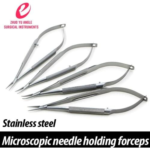 Stainless Steel Surgical Microneedle Holder Forceps Medical Ophthalmic Instruments Double Eyelid Surgery Tools
