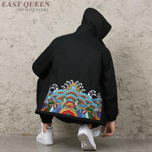 Autumn MenS Cotton Printed Kimono Loose Fashion Retro Cardigan Outerwear Vintage Coats Male Casual Hooded Overcoats KK2950