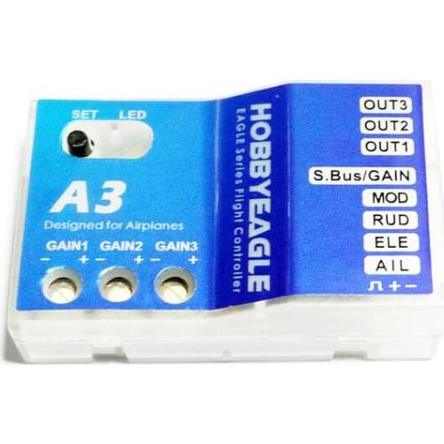 Hobby Eagle 3 Axis Gyro A3 Aeroplane Flight Controller Stabilizer for RC Multicopter Airplane Fixed-wing Copter