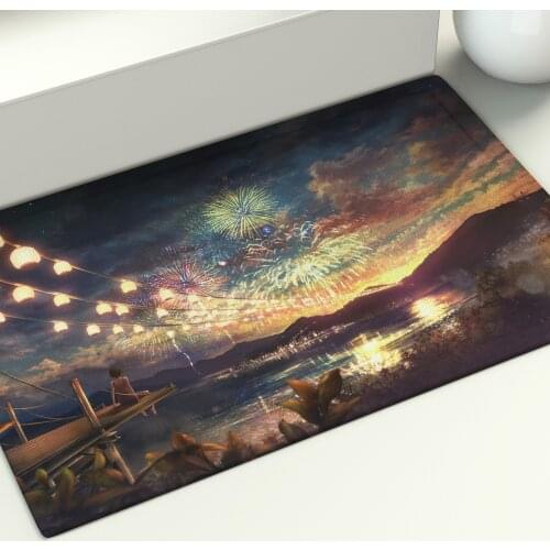 Natural Scenic Floor Mat Mushroom World Area Rugs Large Home Living Room Bedroom Carpet Decor Doormat Sky Mountains Fireworks