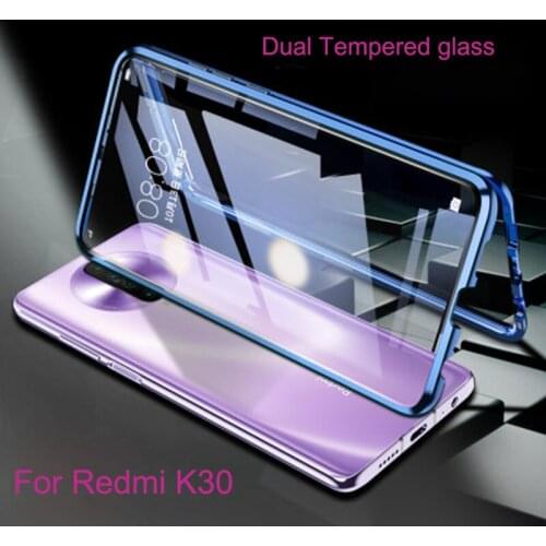 Magnetic Adsorption Case For Xiaomi Redmi K30 Metal Frame Doubl Sided Tempered glass Cover RedmiK30 Protective Phone Case