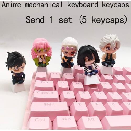 Cute Anime PBT Keycaps For Mechanical Keyboard Cartoon Kawaii Custom Artisan Keycap DIY Esc Key Caps Cherry Mx Accessories R4