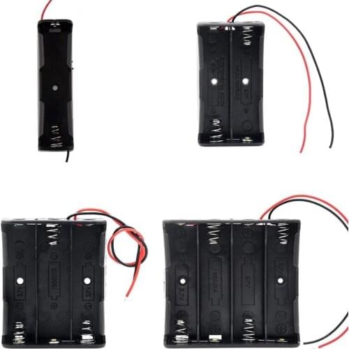 New Black Plastic 1x 2x 3x 4x 18650 Battery Storage Box Case 1 2 3 4 Slot Way DIY Batteries Clip Holder Container With Wire Lead