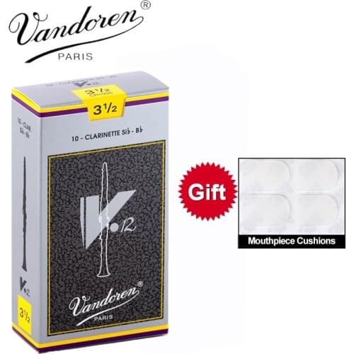 Original France Vandoren V12 Bb Clarinet Reeds / Clarinette Sib-Bb Reeds Strength 2.5#, 3#, 3.5# 3.5+# Box of 10 [With Gift]
