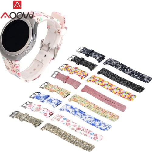 Flower Printing Silicone Watchband for Samsung Gear S2 R720 Men Women Replacement Bracelet Band Strap for Smart Watch SM-R720