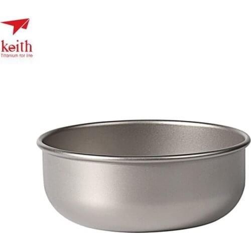 Salad Bowl Titanium Bowl Outdoor Camping Exploration Travel Portable Tableware Picnic Flatware Camping Bowl 400ml Ti5333