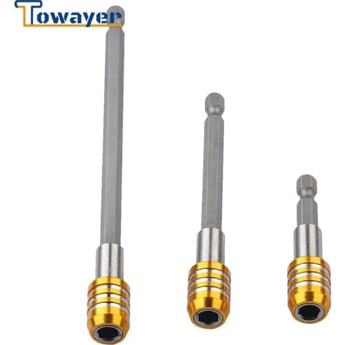60Mm 100Mm 150Mm Golden Inch Hexagon Handle Quick Release Screwdriver Magnetic Bit Holder With Adjustable Collar Extension