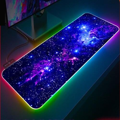 Blue Star Rgb Mouse Pad XXL Computer Keyboard Carpet Pad Gaming Accessories LED Gamer PC Connected Mat USB Gaming Desk Mousepad