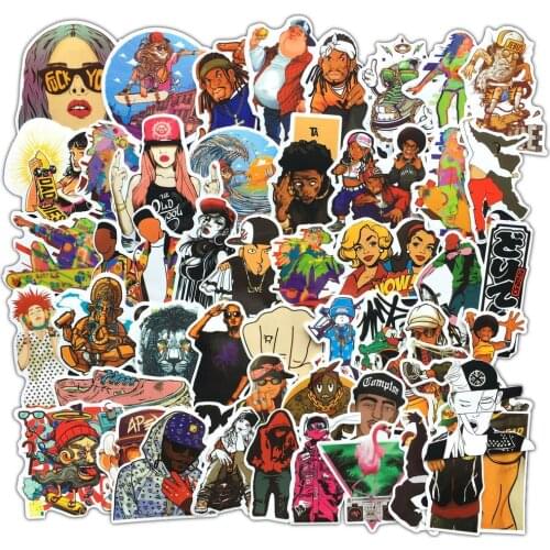 10/50pcs/lot Hip Hop Rap Street Style Refrigerator Skateboard Trolley Case Decals Backpack Tables Waterproof PVC Sticker
