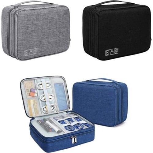 Portable Cable Digital Storage Bags Organizer USB Gadgets Wires Charger Power Battery Zipper Cosmetic Bag Case Accessories Item