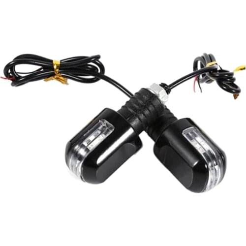 Motorcycle Handle Bar End LED Turn Signals Amber Light 12V Flasher Indicator Lamp for Honda Yamaha Kawasaki