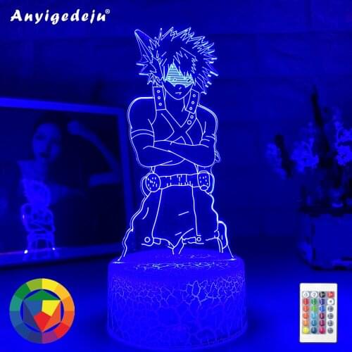 Led Night Light My Hero Academia Katsuki Bakugo Figure for Kids Child Bedroom Decor Nightlight Color Changing Desk 3d Lamp Gift