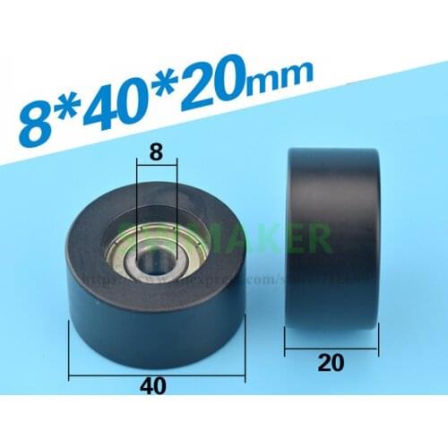 1pcs 8*40*20mm flat roller, load flat wheel, outer diameter 40mm, embedded 638ZZ bearing pulley