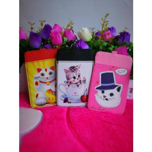 1PCS Kawaii Cat Anime Plush Card Holder PU Cartoon Credit ID Bags Coin Bus Card Wallet Kid Girls Birthday Gifts New