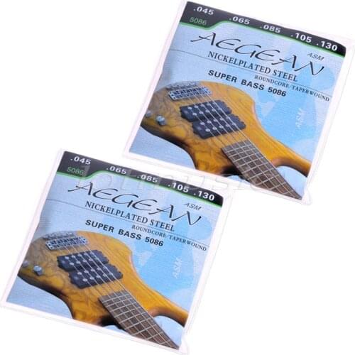 2Sets 5Strings Super Bass String Nickelplated Steel Roundcore