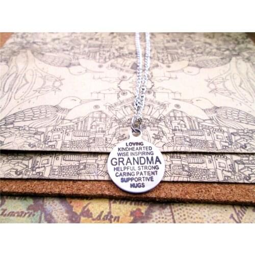 3pcs/lot Fashion stainless steel necklace "GRANDMA Word Collage" Charms Pendant necklace Jewelry Gift more style for choosing