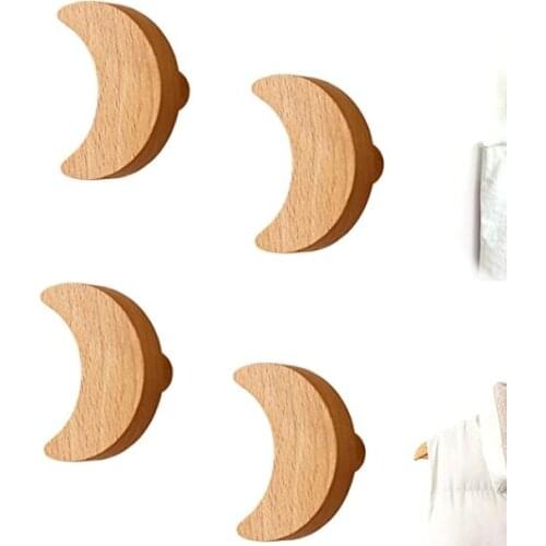 4 Pieces Vintage Real Natural Wood Tree Branch Wall Hook Wall Mounted Handmade Hook Set wooden decorative wall hanging