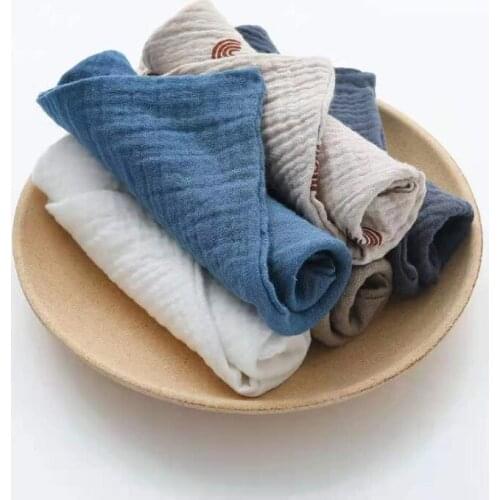 1XCD 5 Pcs Baby Cotton Square Towel Infant Hand Face Washcloth Handkerchief Muslin Cloth Feeding Bib Burp Cloth Saliva Towel for