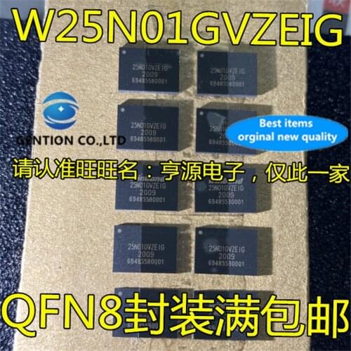 5Pcs W25N01GVZEIG 25N01GVZEIG QFN-8 in stock 100% new and original