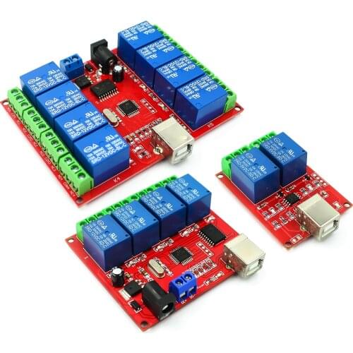 5V 12V 2 4 8 Channel USB Relay Control Switch Programmable Computer Control For Smart Home PC Intelligent Controller