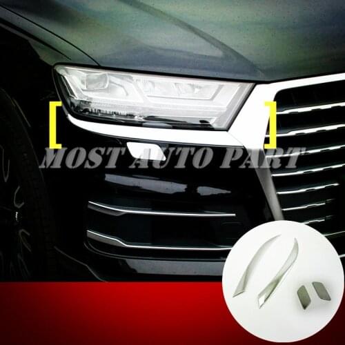 ABS Chrome Front Headlight Eye Lid Eyebrow Cover Trim For Audi Q7 4M 2016-2021 Car accesories interior Car decoration