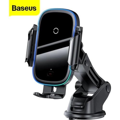 Baseus Qi Car Wireless Charger for iPhone 11 Samsung Xiaomi 15W Induction Car Mount Fast Wireless Charging with Car Phone Holder
