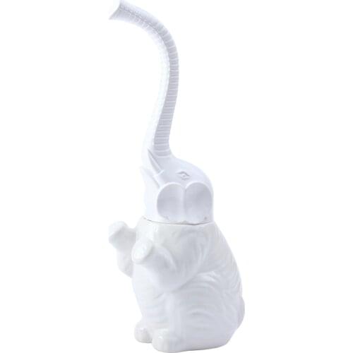 White Elephant Ceramic Toilet Brush & Holder Bathroom Accessories Set Cleaning Tool Brush Ceramic Base Plastic Handle