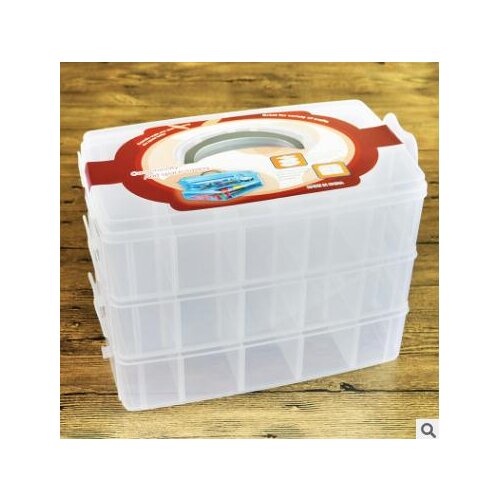 Big size 24.5*16.5*18cm 3 layers Toy Car Storage Box Case Detachable Organizer Bin DIY Desktop Plastic Storage Box