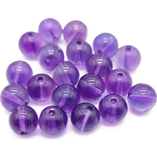 Natural Beads Stone Piezoelectricity Amethysts Clear Purple Crystal Beads for Jewelry Making 8mm Bracelet Necklace Accessories