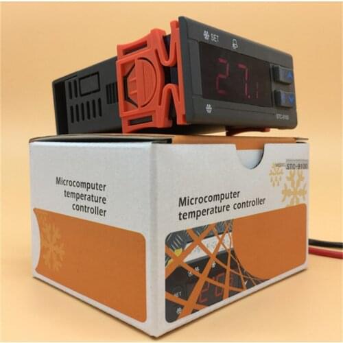 Digital Temperature Controller Dual temperature sensor 2m Thermostat thermocouple Two Relay Output LCD Temperature Controller