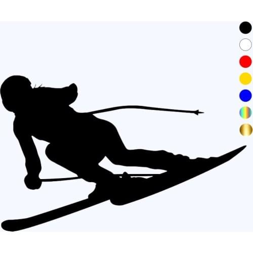 CK2237#12*19cm Skier-4 funny car sticker vinyl decal silver/black car auto stickers for car bumper window car decorations