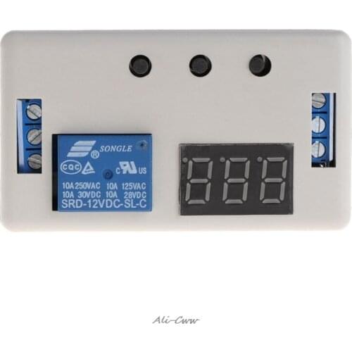 DC 12V LED Digital Time Delay Relay Module Programmable Timer Relay Control Switch Timing Trigger Cycle with Case for Indoor