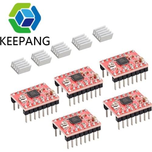 5Pcs A4988 DRV8825 Stepper Motor Driver with Heatsink for Reprap For SKR V1.3 1.4 GTR V1.0 RAMPS 1.4 1.6 MKS GEN V1.4 board