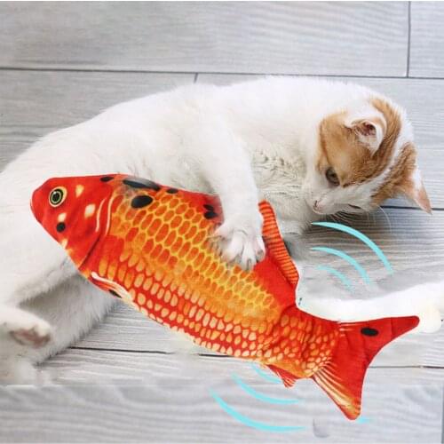 Electric Flopping Fish Toy Motion Kitten Toy with Catnip for Biting Chewing Kicking Cat Supplies Pet Products