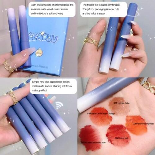 Five Small Bells Lip Glaze Lip Mud Matte Velvet Student Party Plain Long Lasting Lipstick Non-stick Cup Non-fading Lip Cosmetic