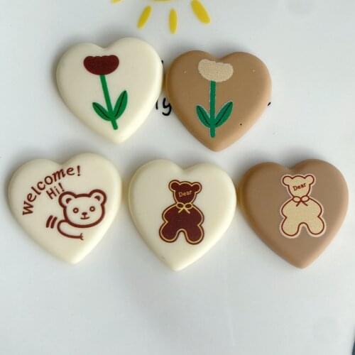 20Pcs Cute Bear Flower Heart Flatback Resin Cabochon For Hair Bow Center Diy Craft Scrapbooking Fit Phone Decoration Accessories