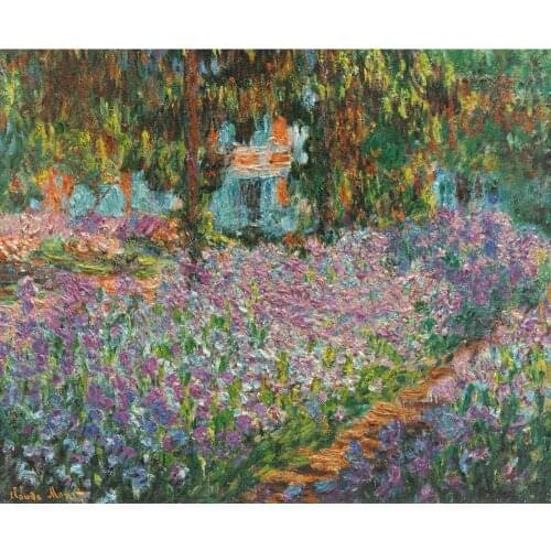 Handmade oil painting reproduction of Claude Monet High quality Irises in Monets Garden Living room decor