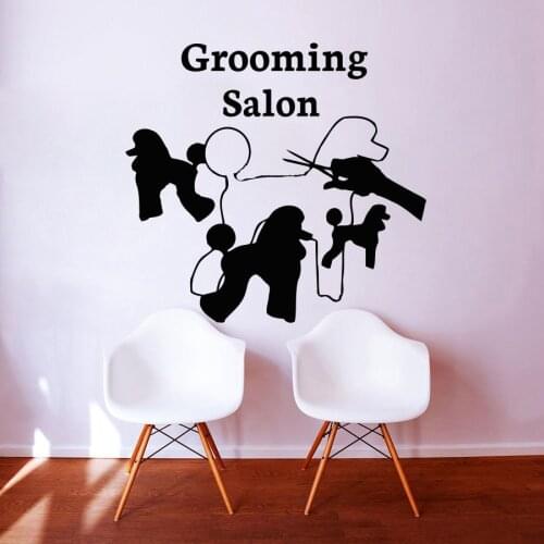 Creative Grooming Salon Wall Sticker Home Decor Living Room Bedroom Wall Decals Pets Shop Art Murals