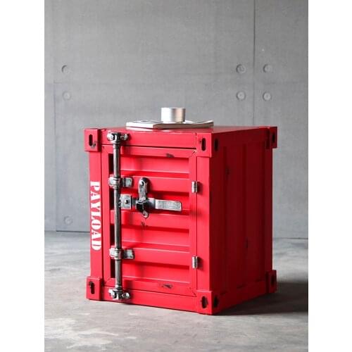Creative Custom Vintage Metal Industrial Theme Container Sofa Side Coffee Table Bedside Bedstand Night Table Stool Bar Club Deco