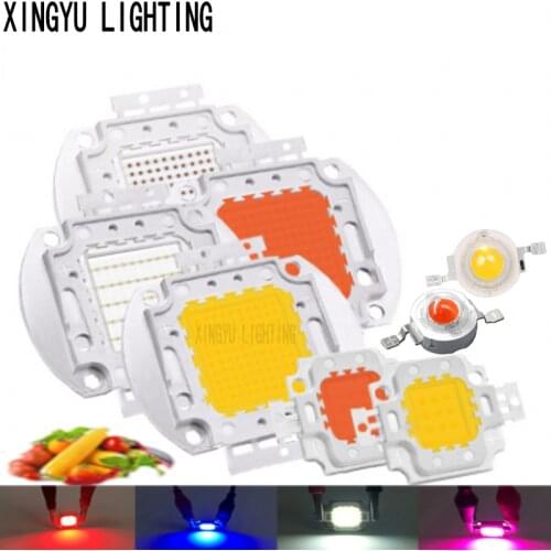 1W 3W 5W LED Lamp High Power LED Chip Full Spectrum Grow Light Lamp 10W 20W 30W 50W 100W 380nm - 840nm for Indoor Plant Growth