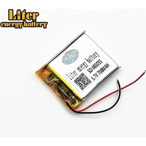 3.7V 700mAh 603035 Lithium Polymer Li-Po li ion Rechargeable Battery cells For Mp3 MP4 MP5 GPS mobile bluetooth Smart Watch