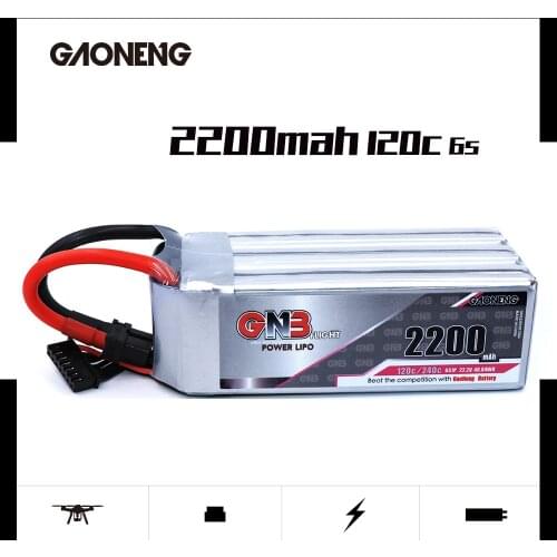 Gaoneng GNB 6S 2200mAh 22.2V 120C/240C Lipo Battery With XT60 Plug for FPV Drone Quadcopter Helicopter UAV RC Parts