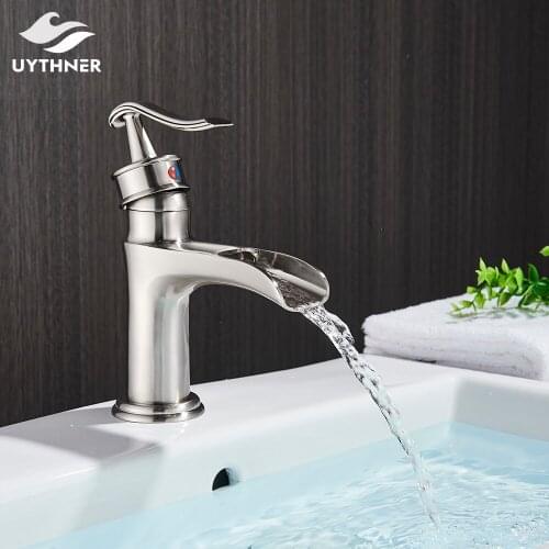 Brushed Nickel Basin Faucets Bath Basin Sink Mixer Taps Bathroom Brass Taps Black Brozne Faucet Basin Cold Hot Water Mixer Taps