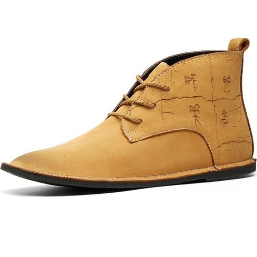 Jumpmore Trending Boots Men British Cow Leather Shoes Soft Comfortable Oracle Chinese Style Size 38-48