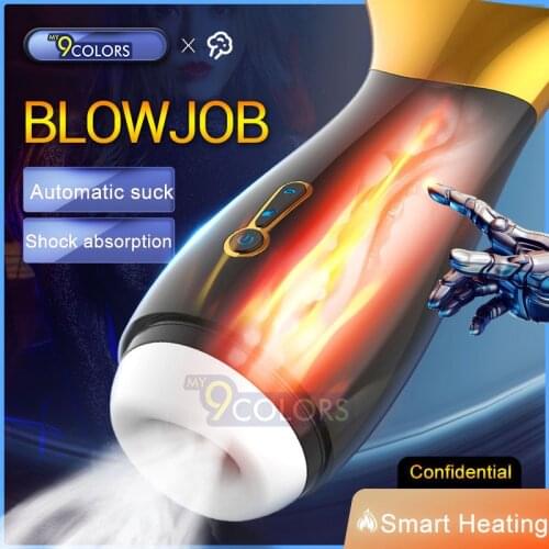 MY9COLORS Automatic Blowjob Male Masturbator Silicone Real Vagina Sucking Sex Toys For Man Heating Warm Channel Oral Sex Device