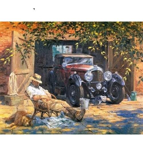 Vintage Car Mural Paintings By Numbers DIY Pictures Oil Coloring By Number Set Gift Drawing By Numbers Canvas Decor New Arrivals