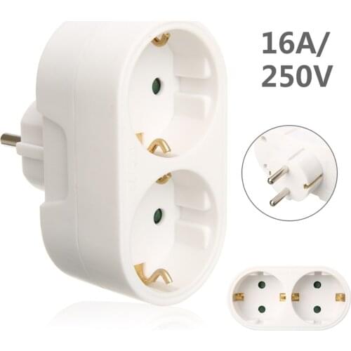 New 2/3 Socket Multiple Plug Power Strip Socket Distribution Adapter 16A/250V German Standard Power Supply Plug Adapter